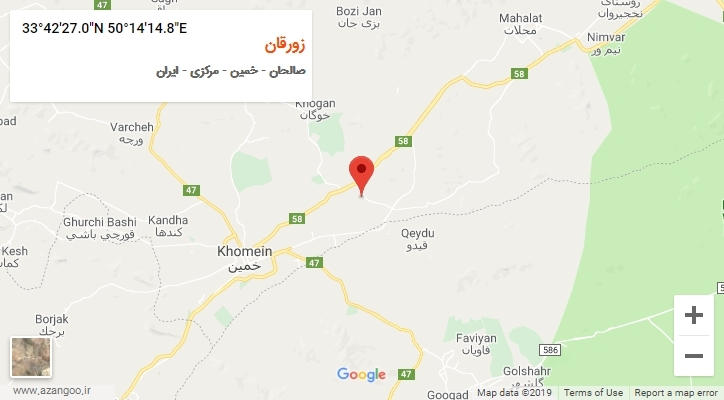 روستای زورقان بر روی نقشه