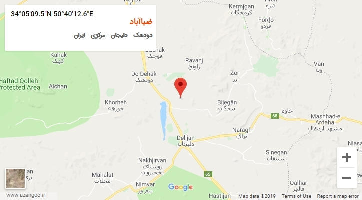 روستای ضیاآباد بر روی نقشه