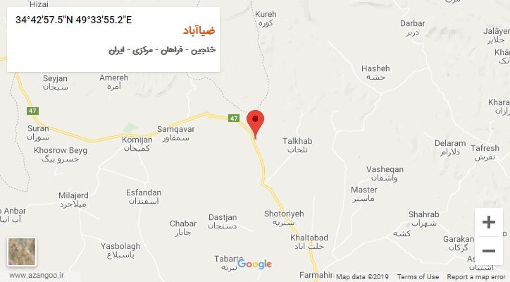 روستای ضیاآباد بر روی نقشه