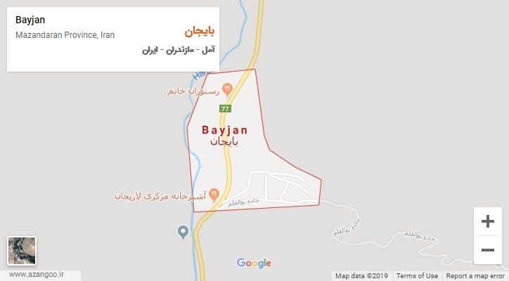 شهر بایجان بر روی نقشه