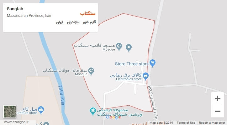 شهر سنگتاب بر روی نقشه