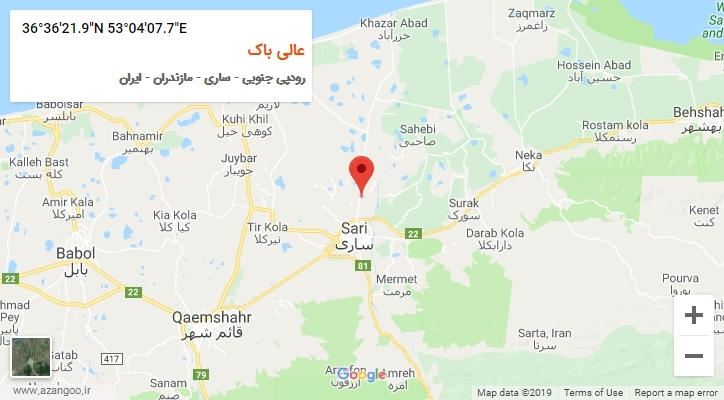 روستای عالی باک بر روی نقشه