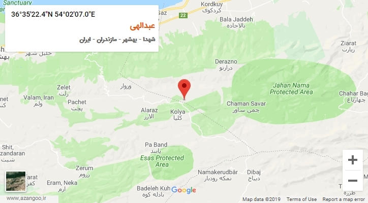 روستای عبدالهی بر روی نقشه