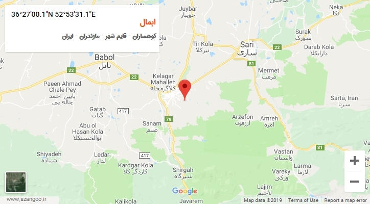 روستای ابمال بر روی نقشه