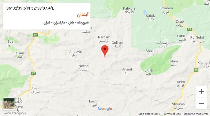 روستای آبندان بر روی نقشه