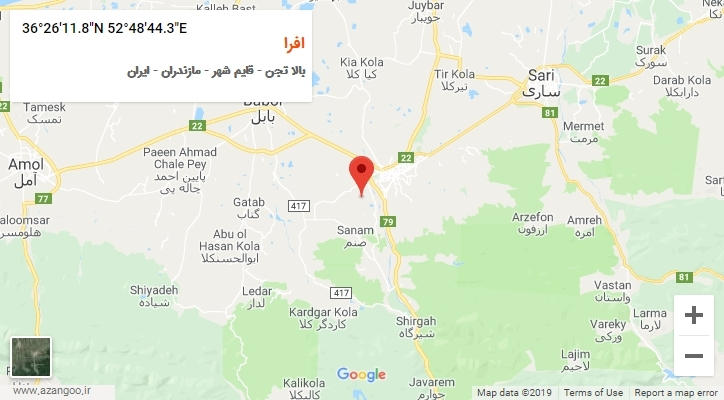 روستای افرا بر روی نقشه