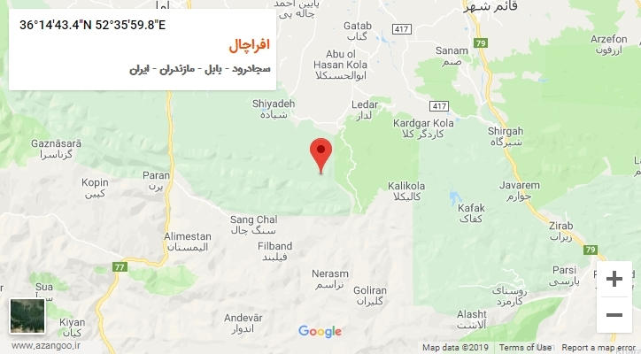 روستای افراچال بر روی نقشه