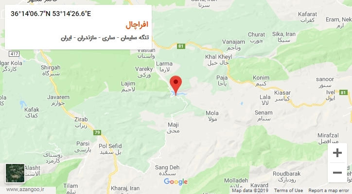 روستای افراچال بر روی نقشه
