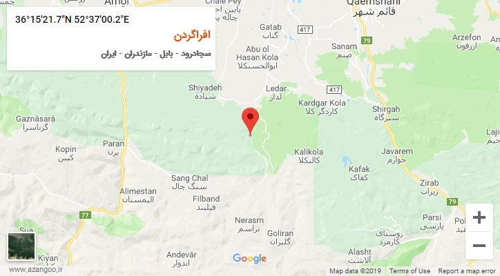 روستای افراگردن بر روی نقشه