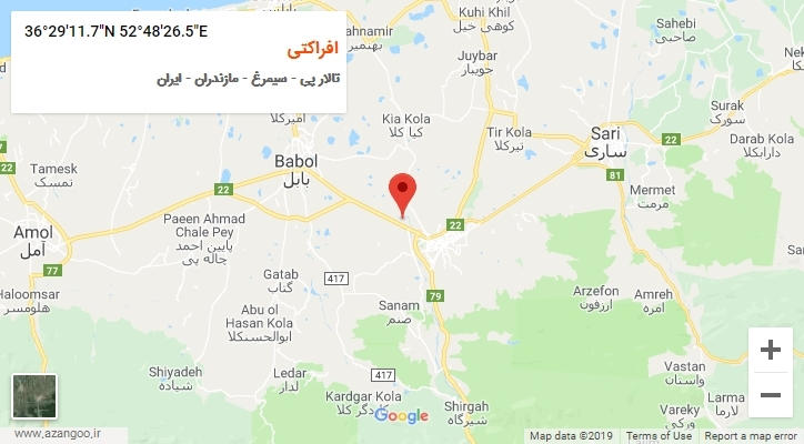 روستای افراکتی بر روی نقشه