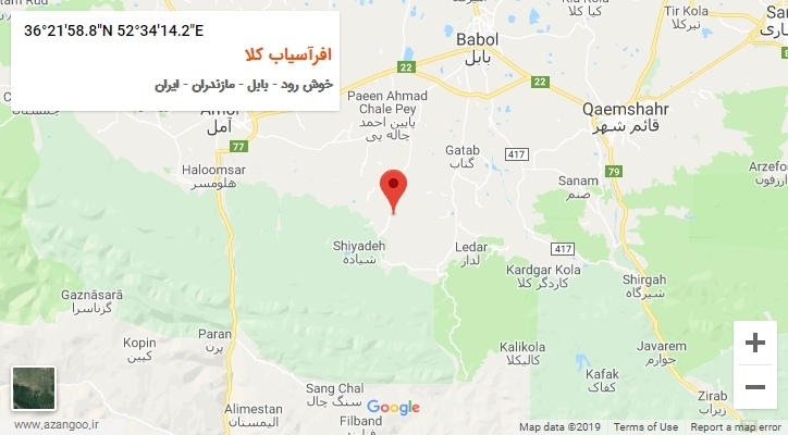 روستای افرآسیاب کلا بر روی نقشه