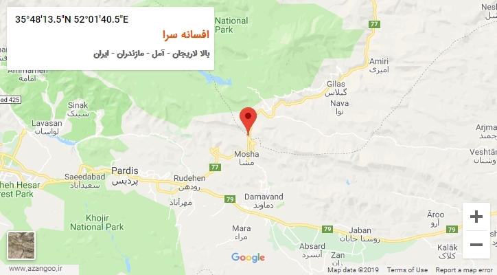روستای افسانه سرا بر روی نقشه