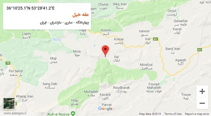 روستای عقه خیل بر روی نقشه