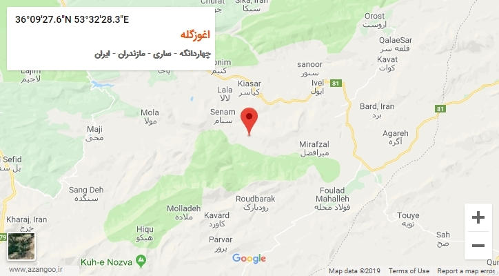 روستای اغوزگله بر روی نقشه