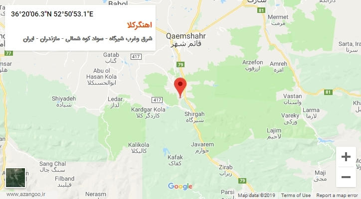 روستای اهنگرکلا بر روی نقشه