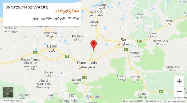 روستای اهنگرکلانوکنده بر روی نقشه