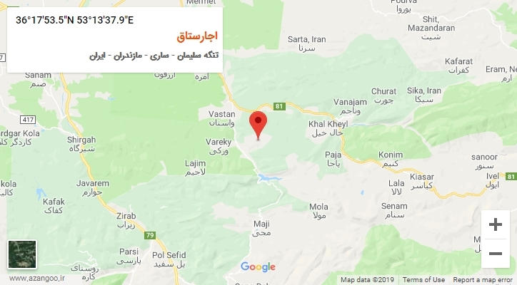 روستای اجارستاق بر روی نقشه