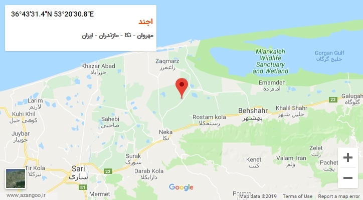 روستای اجند بر روی نقشه