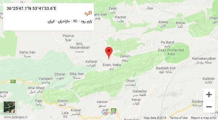 روستای اکرد بر روی نقشه