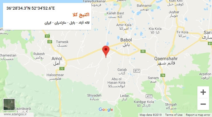 روستای اکتیج کلا بر روی نقشه