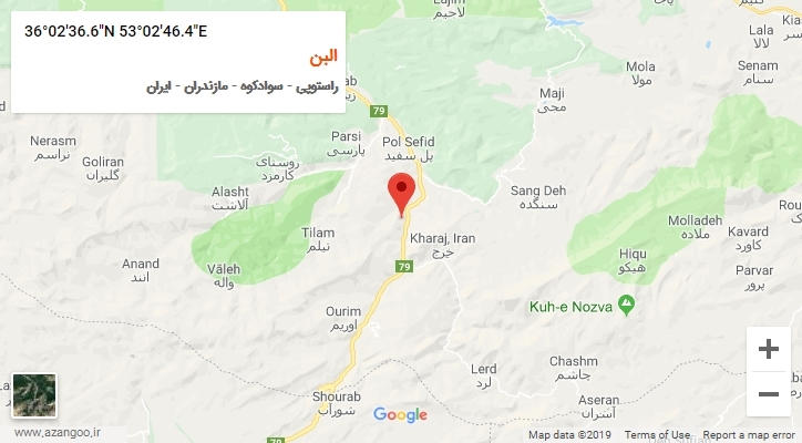 روستای البن بر روی نقشه