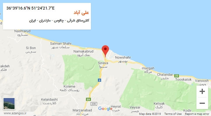 روستای علی آباد بر روی نقشه