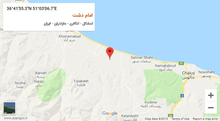 روستای امام دشت بر روی نقشه