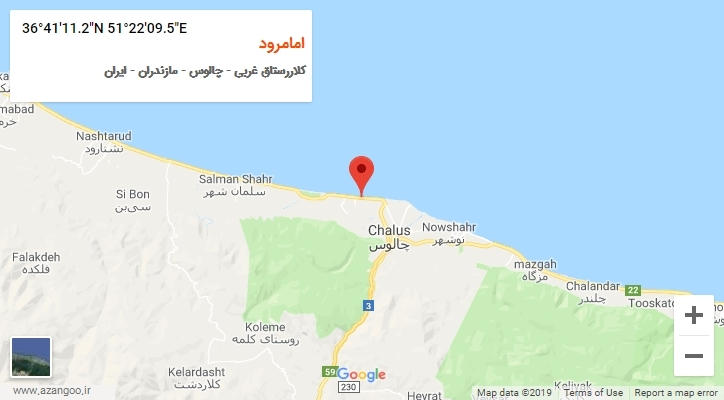 روستای امامرود بر روی نقشه