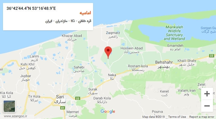 روستای امامیه بر روی نقشه