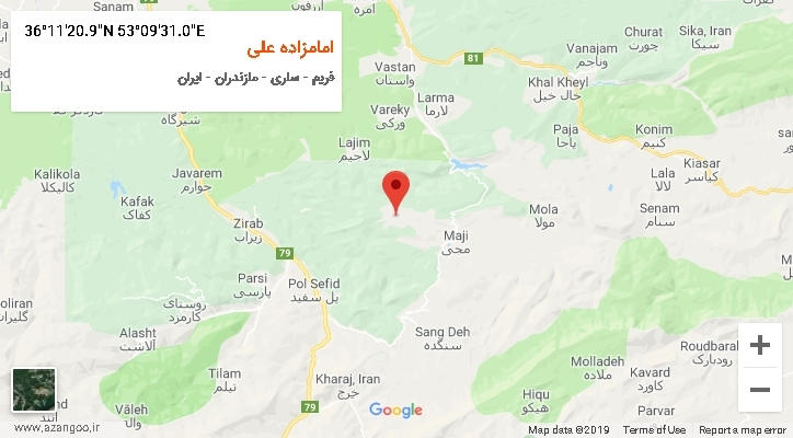 روستای امامزاده علی بر روی نقشه