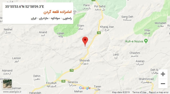 روستای امامزاده قلعه گردن بر روی نقشه