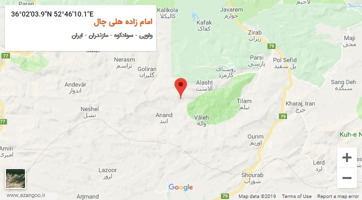 روستای امام زاده هلی چال بر روی نقشه