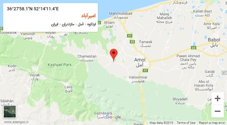 روستای امیرآباد بر روی نقشه