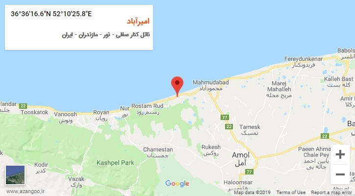 روستای امیرآباد بر روی نقشه