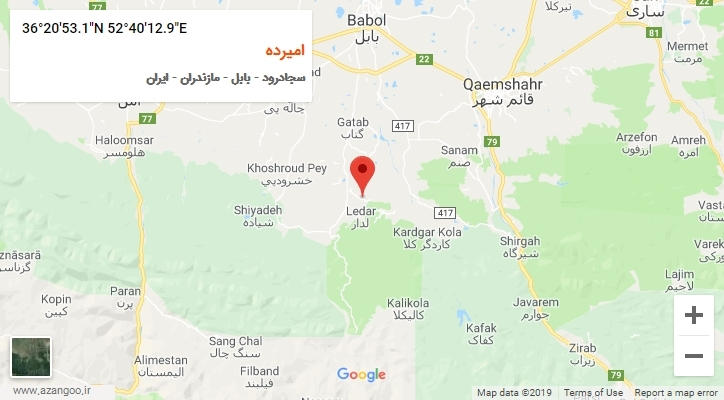 روستای امیرده بر روی نقشه
