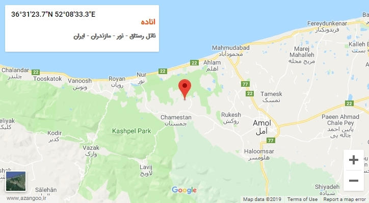 روستای اناده بر روی نقشه