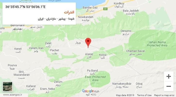روستای اندرات بر روی نقشه