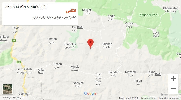 روستای انگاس بر روی نقشه