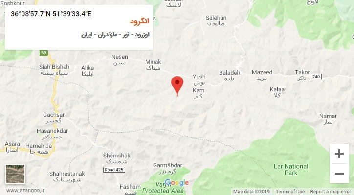 روستای انگرود بر روی نقشه