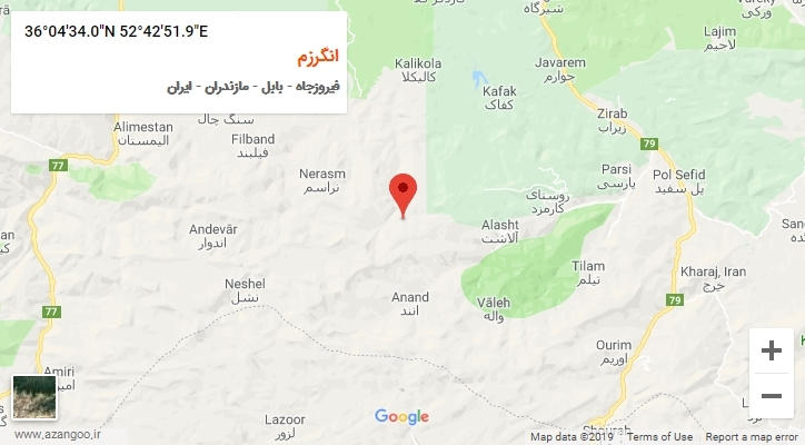 روستای انگرزم بر روی نقشه