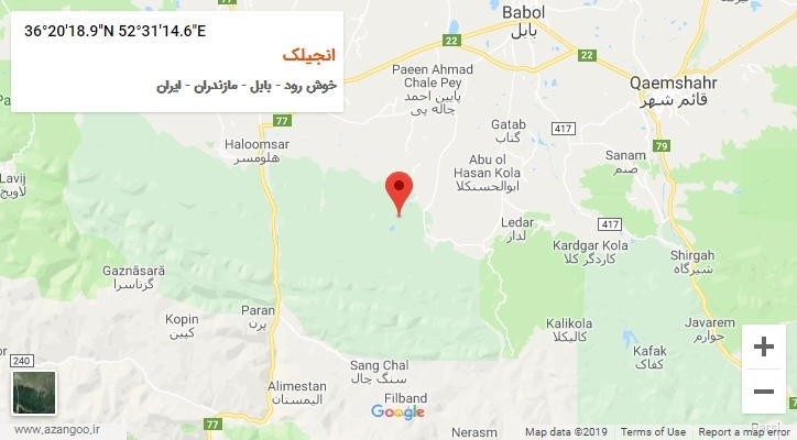 روستای انجیلک بر روی نقشه