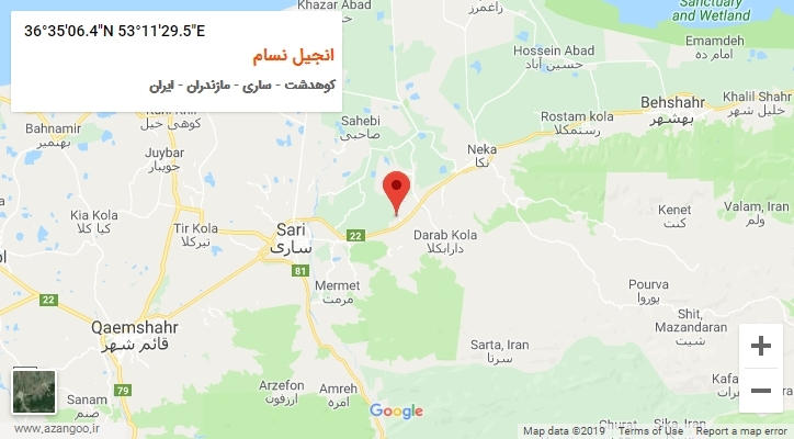 روستای انجیل نسام بر روی نقشه