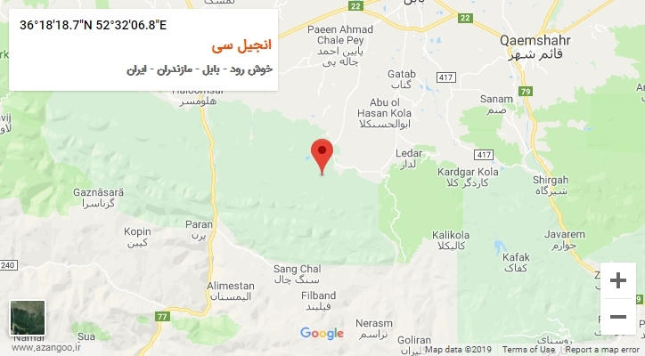 روستای انجیل سی بر روی نقشه
