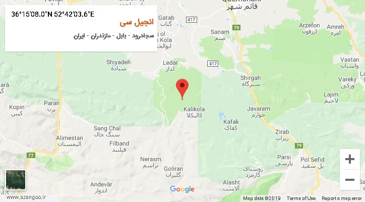 روستای انجیل سی بر روی نقشه
