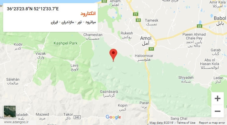 روستای انکتارود بر روی نقشه