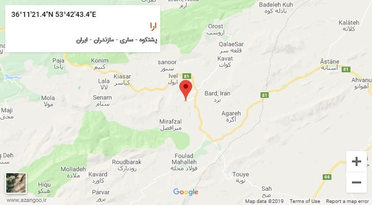 روستای ارا بر روی نقشه