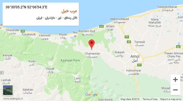 روستای عرب خیل بر روی نقشه