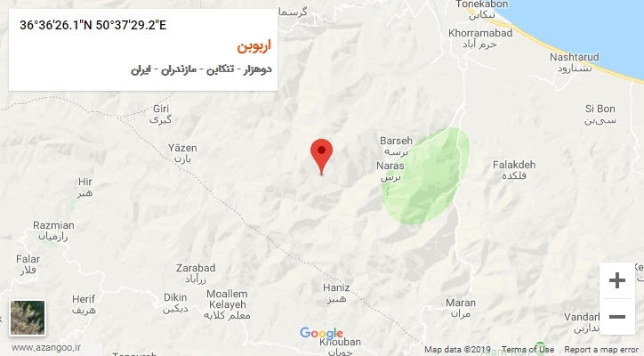 روستای اربوبن بر روی نقشه