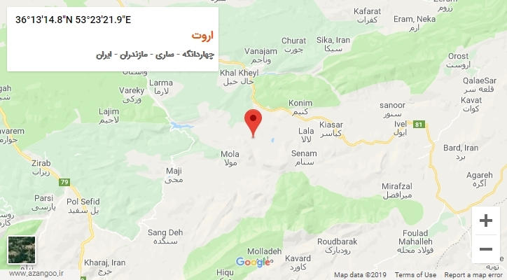 روستای اروت بر روی نقشه