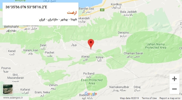 روستای ارضت بر روی نقشه